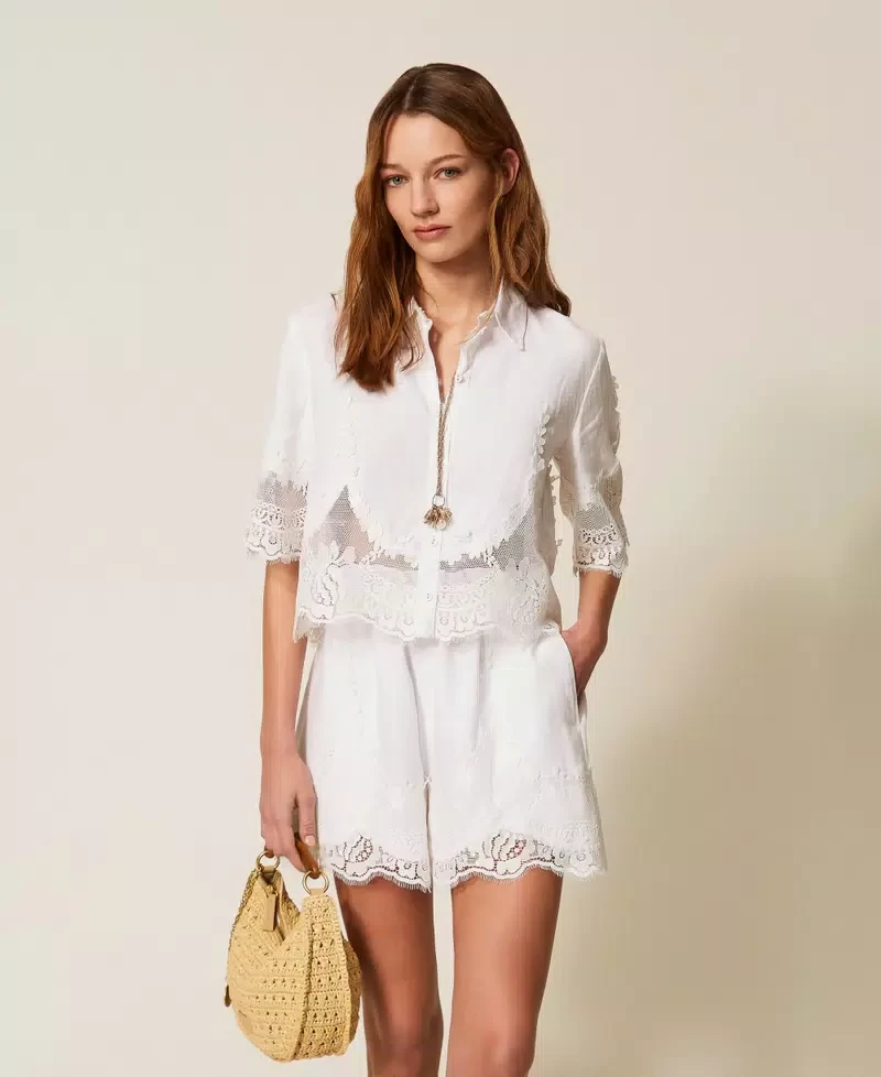 LNIANE SZORTY Z KORONKĄ TWINSET