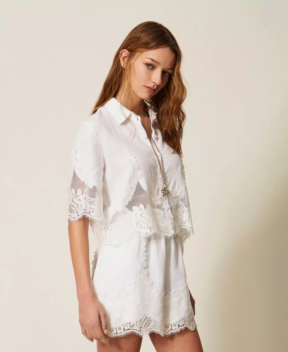 LNIANE SZORTY Z KORONKĄ TWINSET