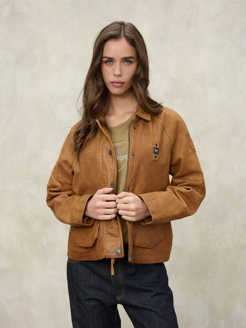 KURTKA SKÓRZANY ZAMSZ BLAUER wiosna lato gdynia