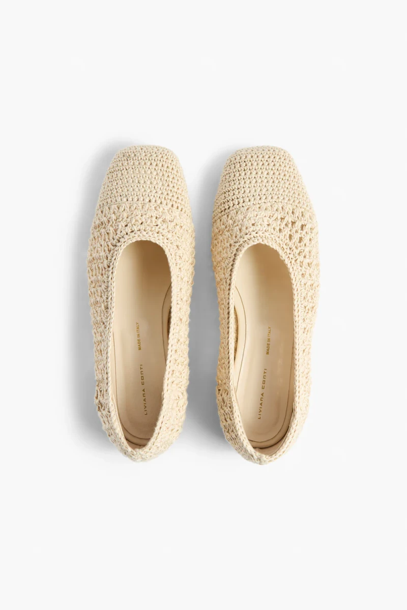 PIASKOWE BALETKI Z AŻUROWĄ STRUKTURĄ LIVIANA CONTI