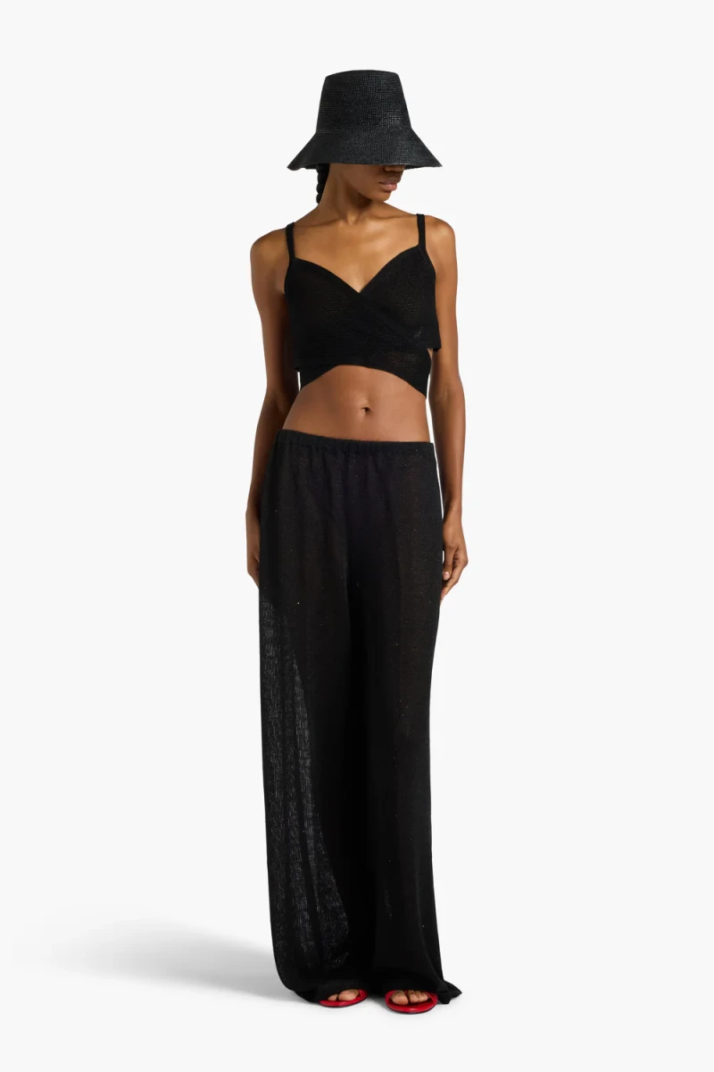 SPODNIE PALAZZO Z CEKINAMI LIVIANA CONTI