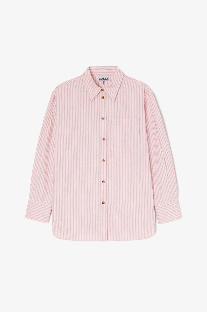 RÓŻOWA KOSZULA W PASKI GANNI