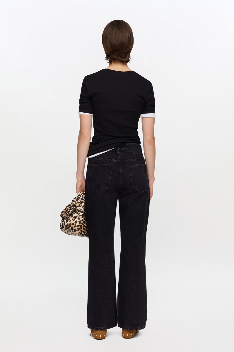 CZARNA BAWEŁNIANA KOSZULKA GANNI