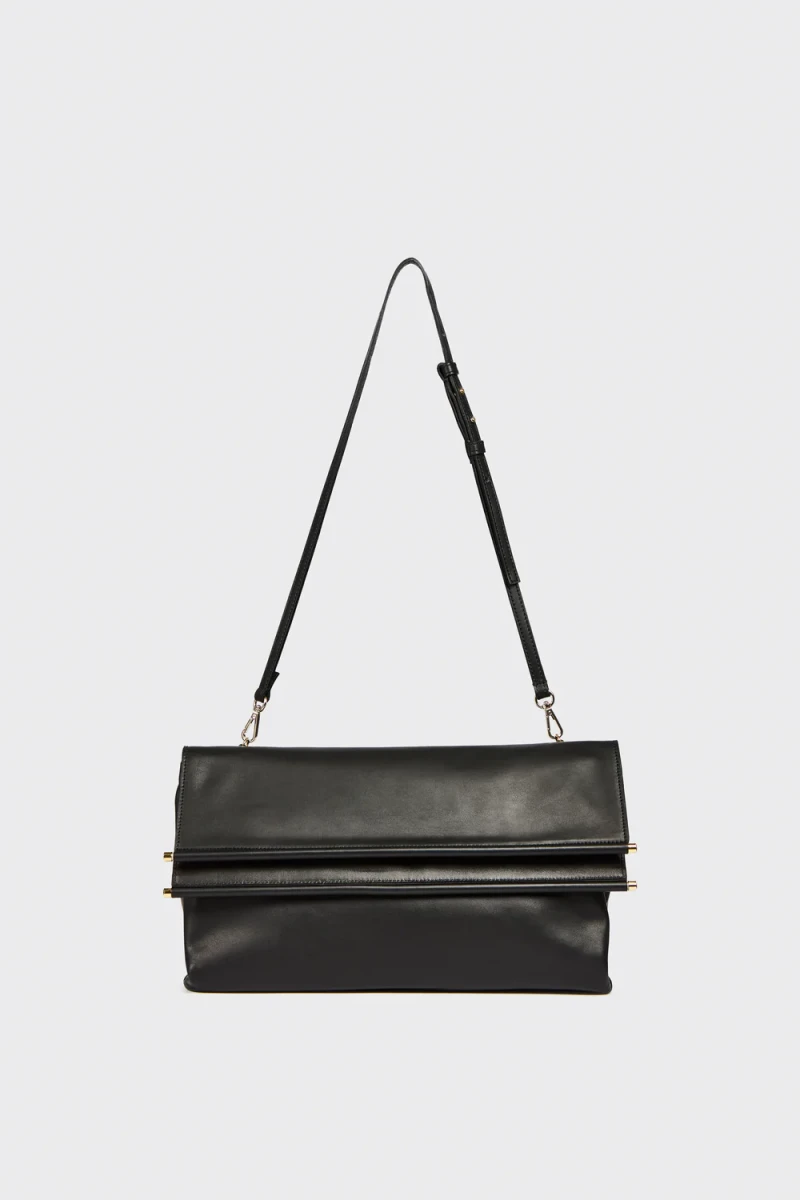 SKÓRZANA CZARNA TORBA CLUTCH LIVIANA CONTI