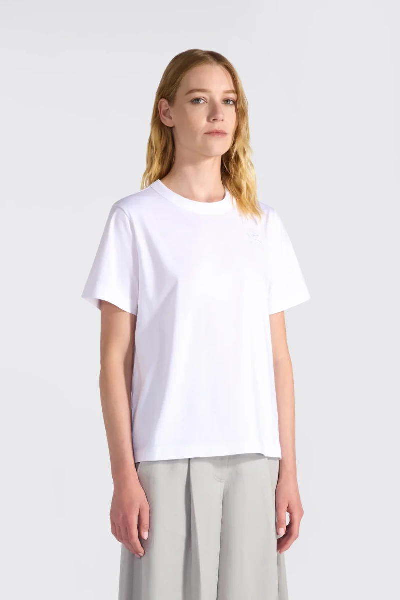 BIAŁY T-SHIRT Z HAFTEM LIVIANA CONTI