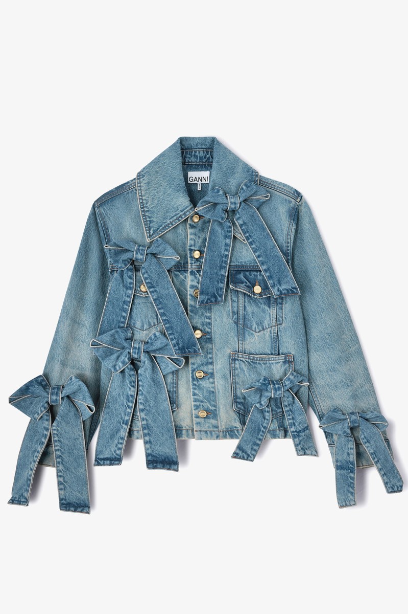 JEANSOWA KURTKA OVERSIZE Z KOKARDAMI GANNI