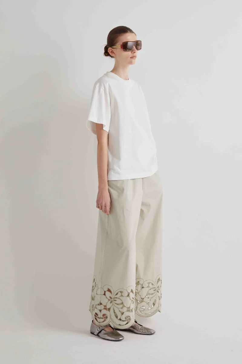 BAWEŁNIANY BIAŁY T-SHIRT MEIMEIJ