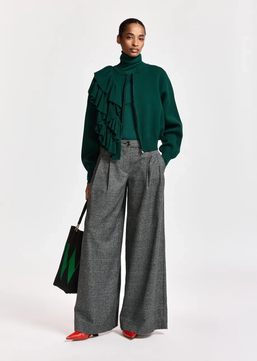BUTELKOWOZIELONA SWETROWA BLUZA ESSENTIEL ANTWERP
