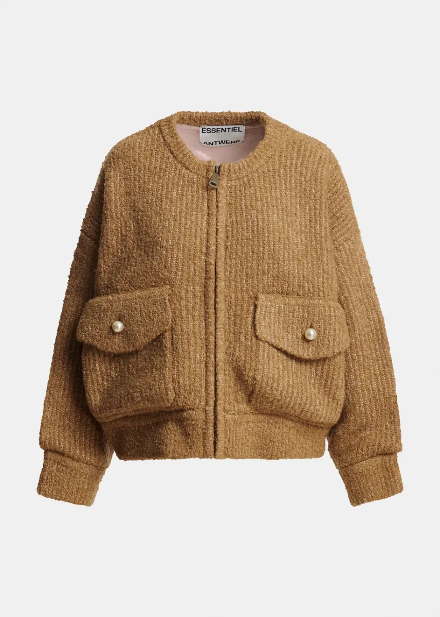 SWETER BOUCLÉ Z OZDOBNYM KOŁNIERZEM ESSENTIEL ANTWERP