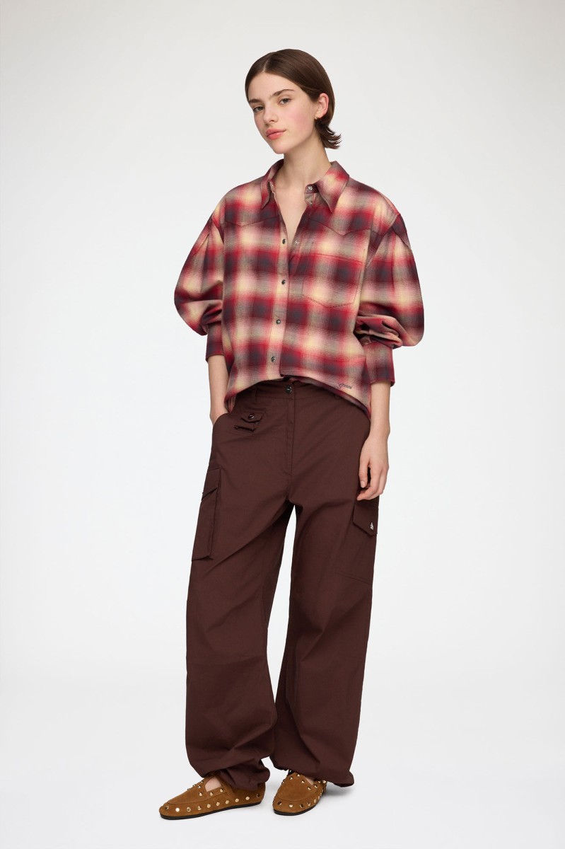FLANELOWA KOSZULA W KRATĘ OVERSIZE GANNI