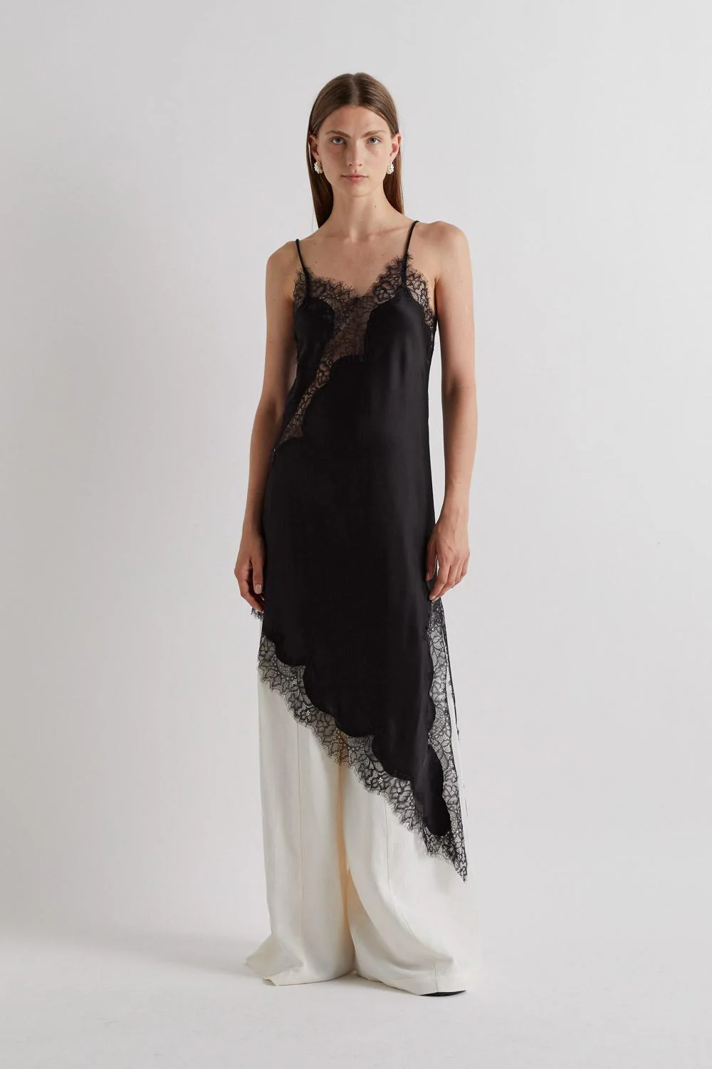 CZARNA SUKIENKA Z KORONKĄ JEDWAB MEIMEIJ GDYNIA