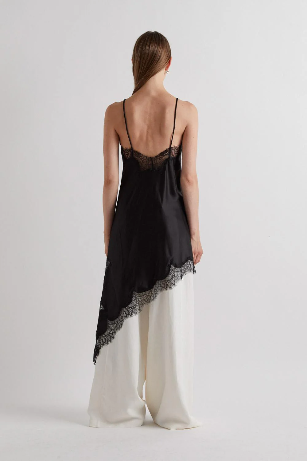 CZARNA SUKIENKA Z KORONKĄ JEDWAB MEIMEIJ GDYNIA