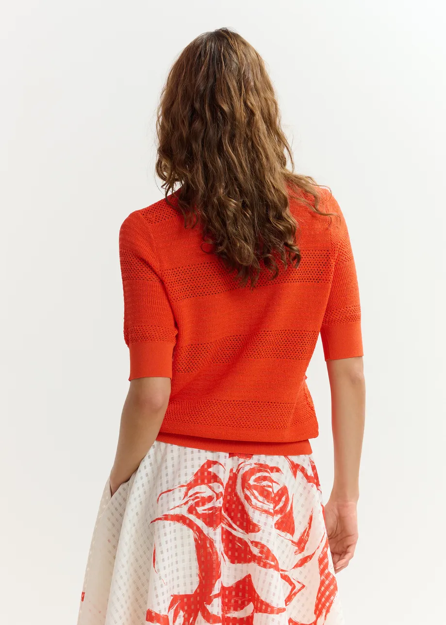 POMARAŃCZOWA DZIERGANA POLÓWKA Z KOKARDKAMI ESSENTIEL ANTWERP