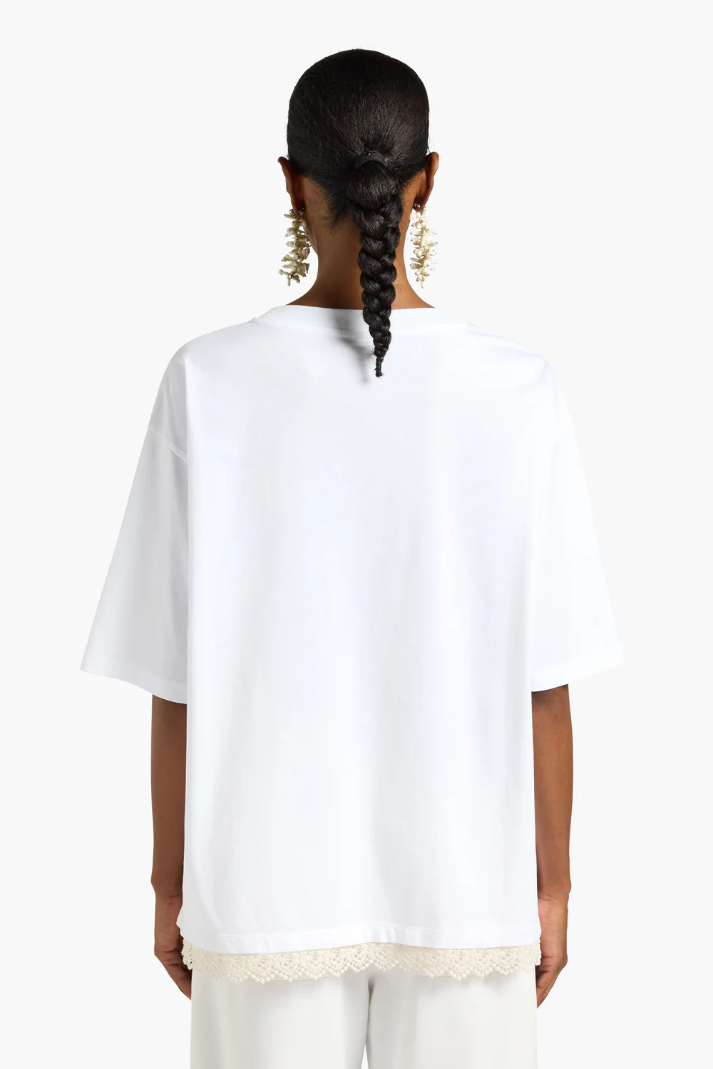 T-SHIRT OVERSIZE Z KORONKĄ LIVIANA CONTI