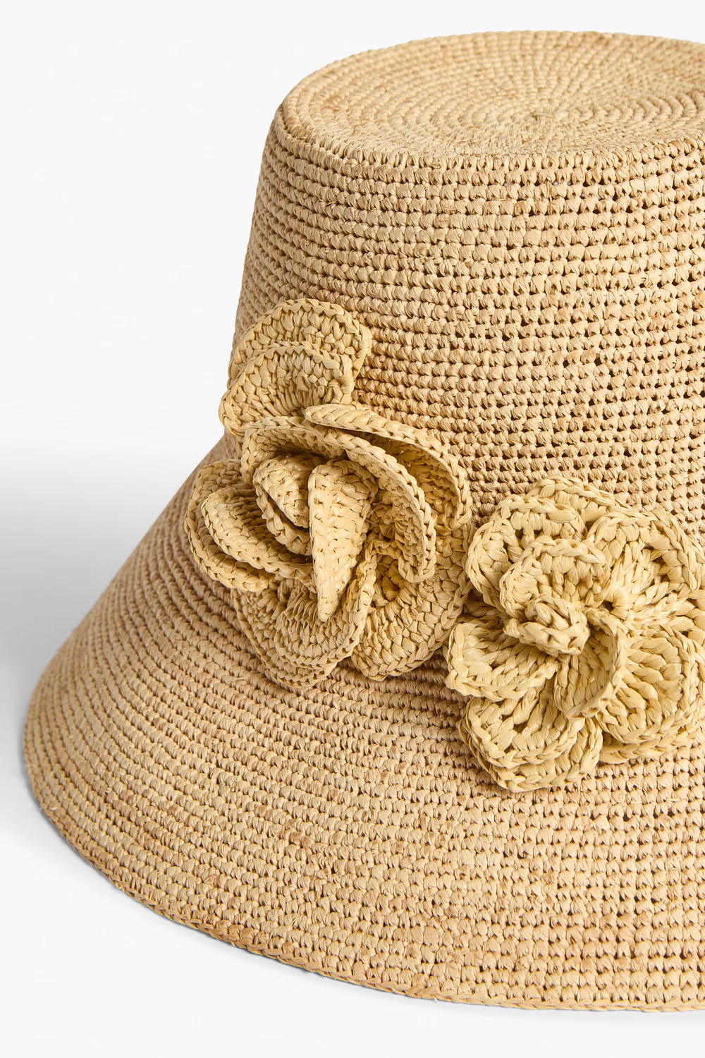 BEŻOWY PLECIONY KAPELUSZ Z KWIATEM LIVIANA CONTI