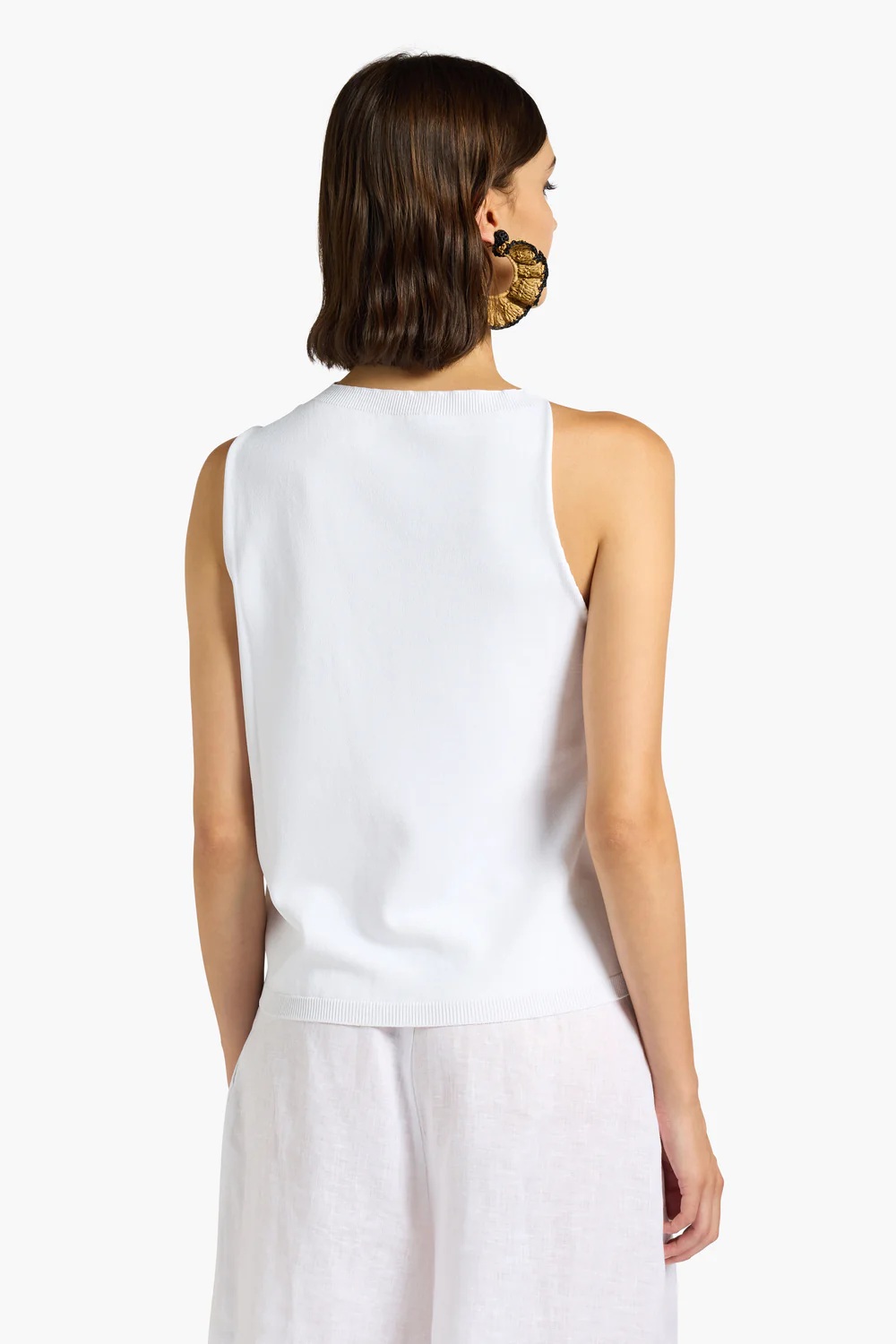 BIAŁY TOP Z MARSZCZENIAMI LIVIANA CONTI