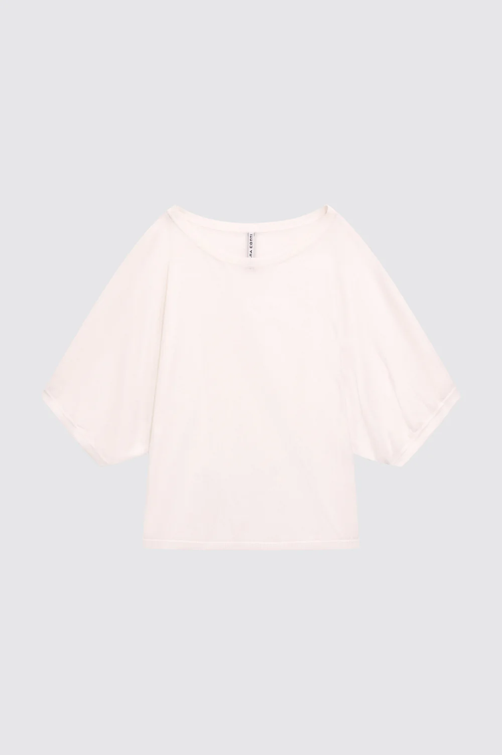 BIAŁY DZIERGANY T-SHIRT LIVIANA CONTI