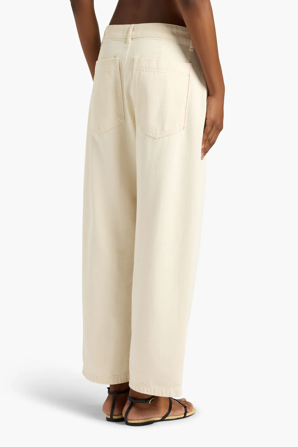 KREMOWE JEANSY O KLASYCZNYM KROJU LIVIANA CONTI