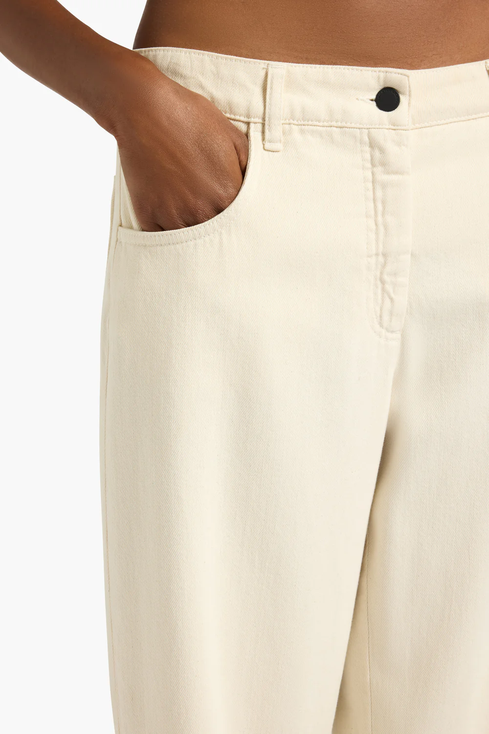 KREMOWE JEANSY O KLASYCZNYM KROJU LIVIANA CONTI