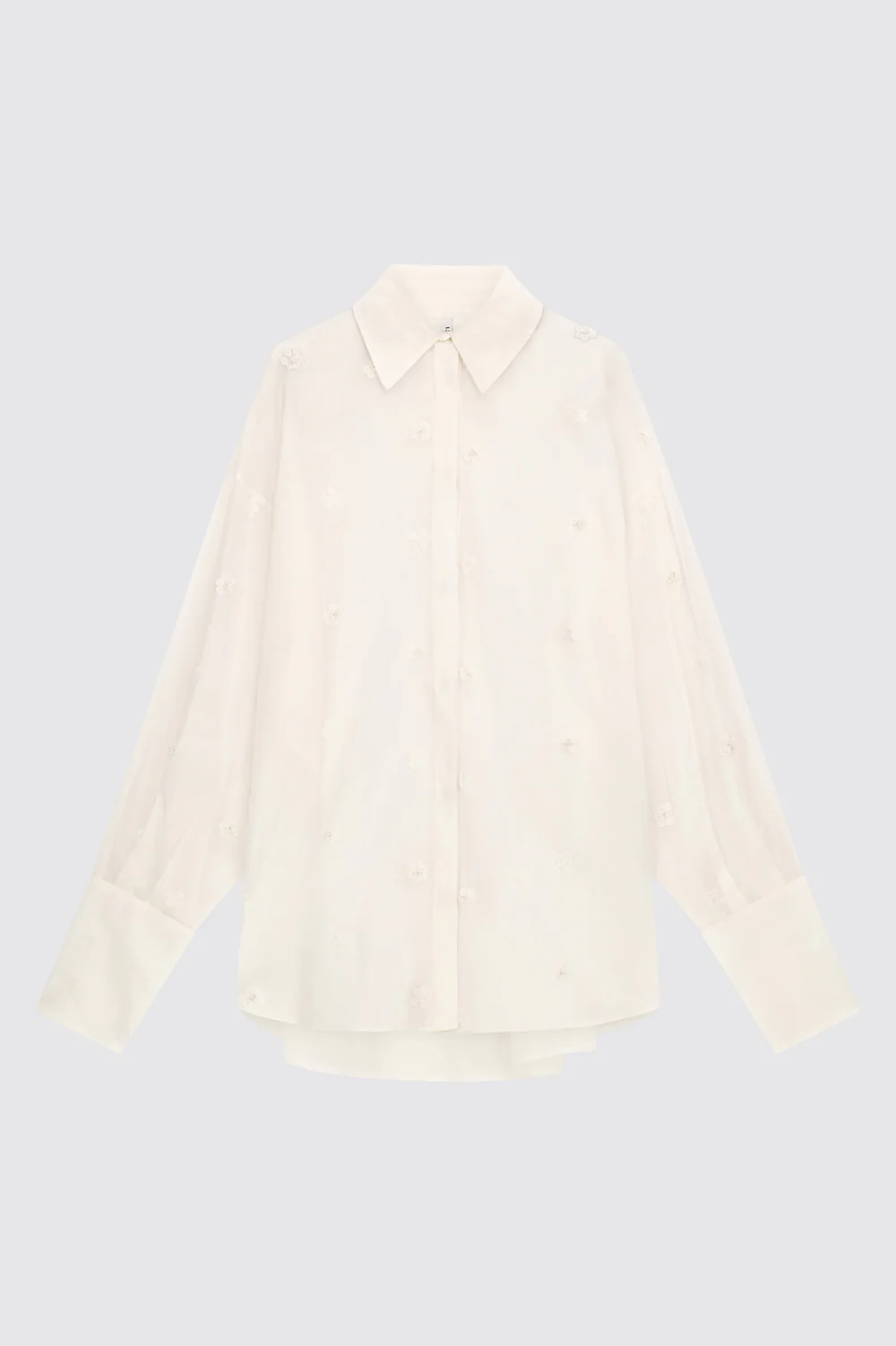 MUŚLINOWA KOSZULA Z APLIKACJAMI KWIATOWYMI LIVIANA CONTI