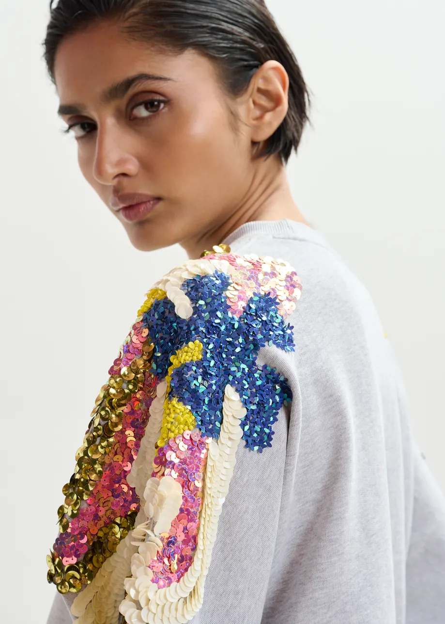 SZARA BLUZA Z CEKINAMI ESSENTIEL ANTWERP