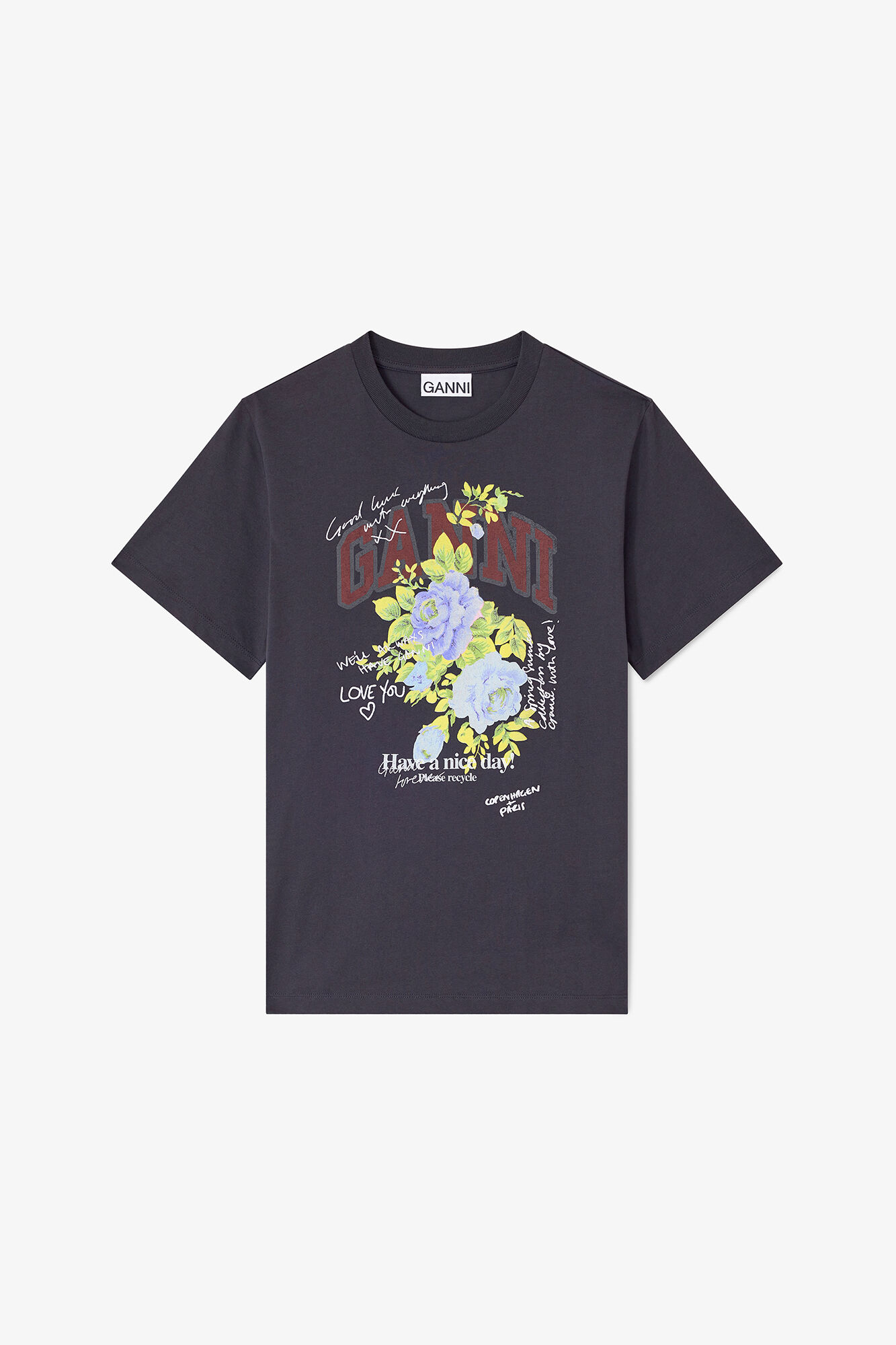 T4342_35BAWEŁNIANY GRAFITOWY T-SHIRT Z KWIATOWYM PRINTEM GANNI75_252_1.jpg