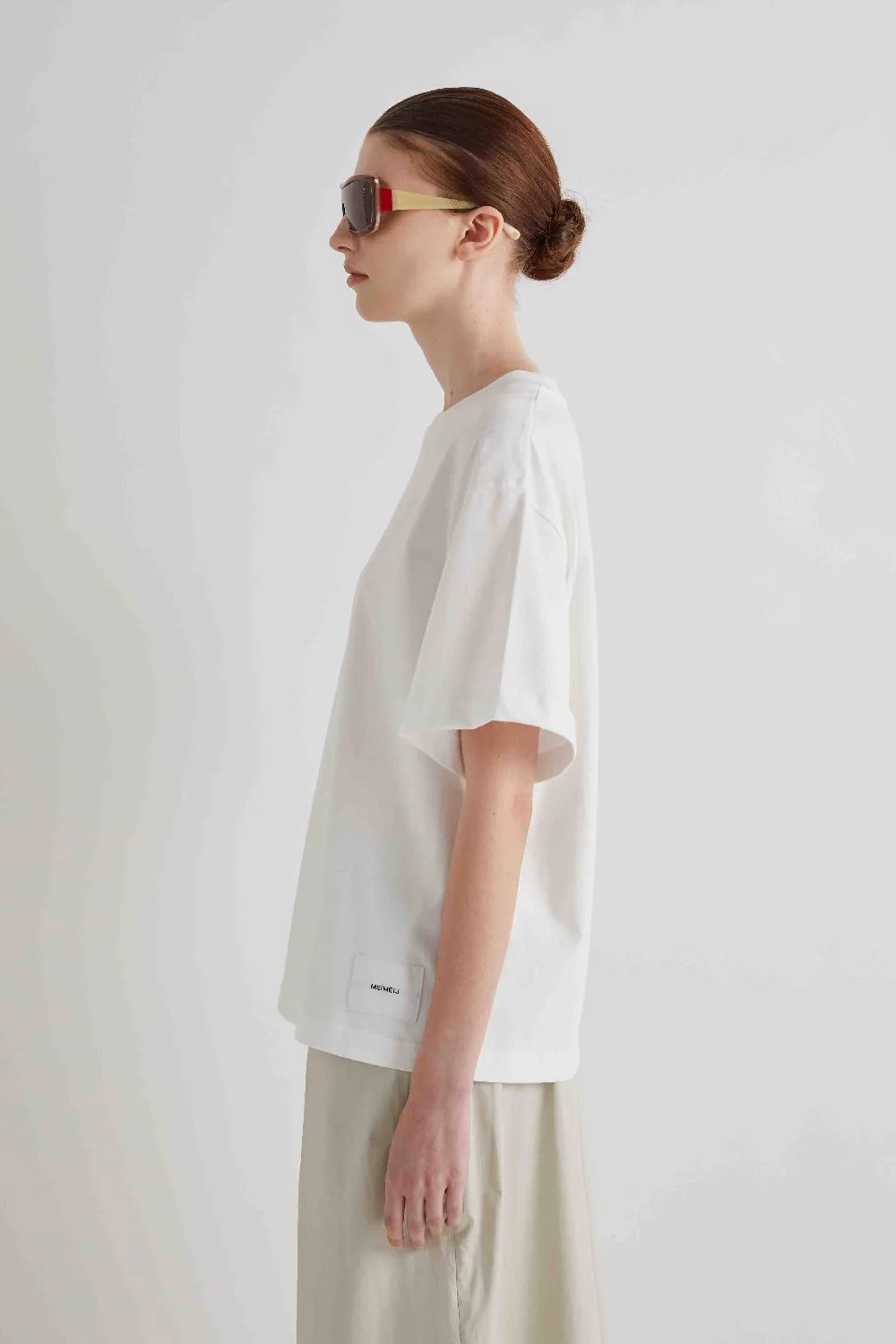 BAWEŁNIANY BIAŁY T-SHIRT MEIMEIJ