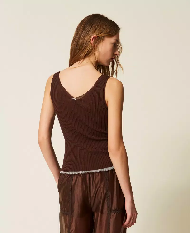 CZEKOLADOWY CIENKI TOP TWINSET