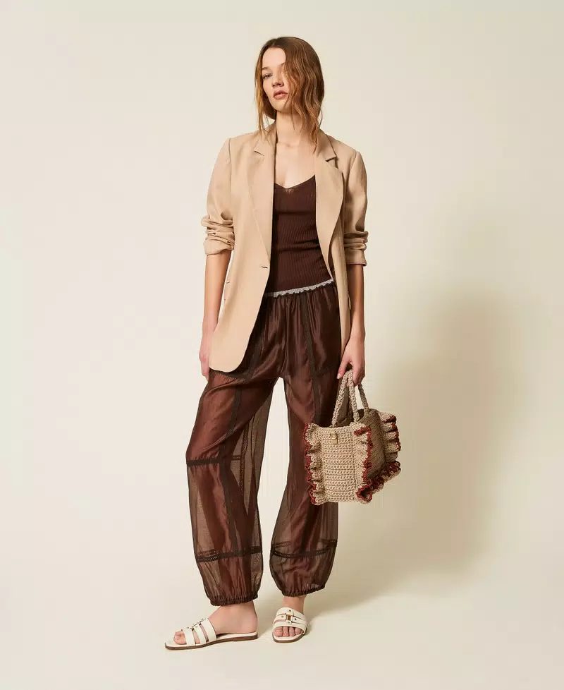 CZEKOLADOWY CIENKI TOP TWINSET