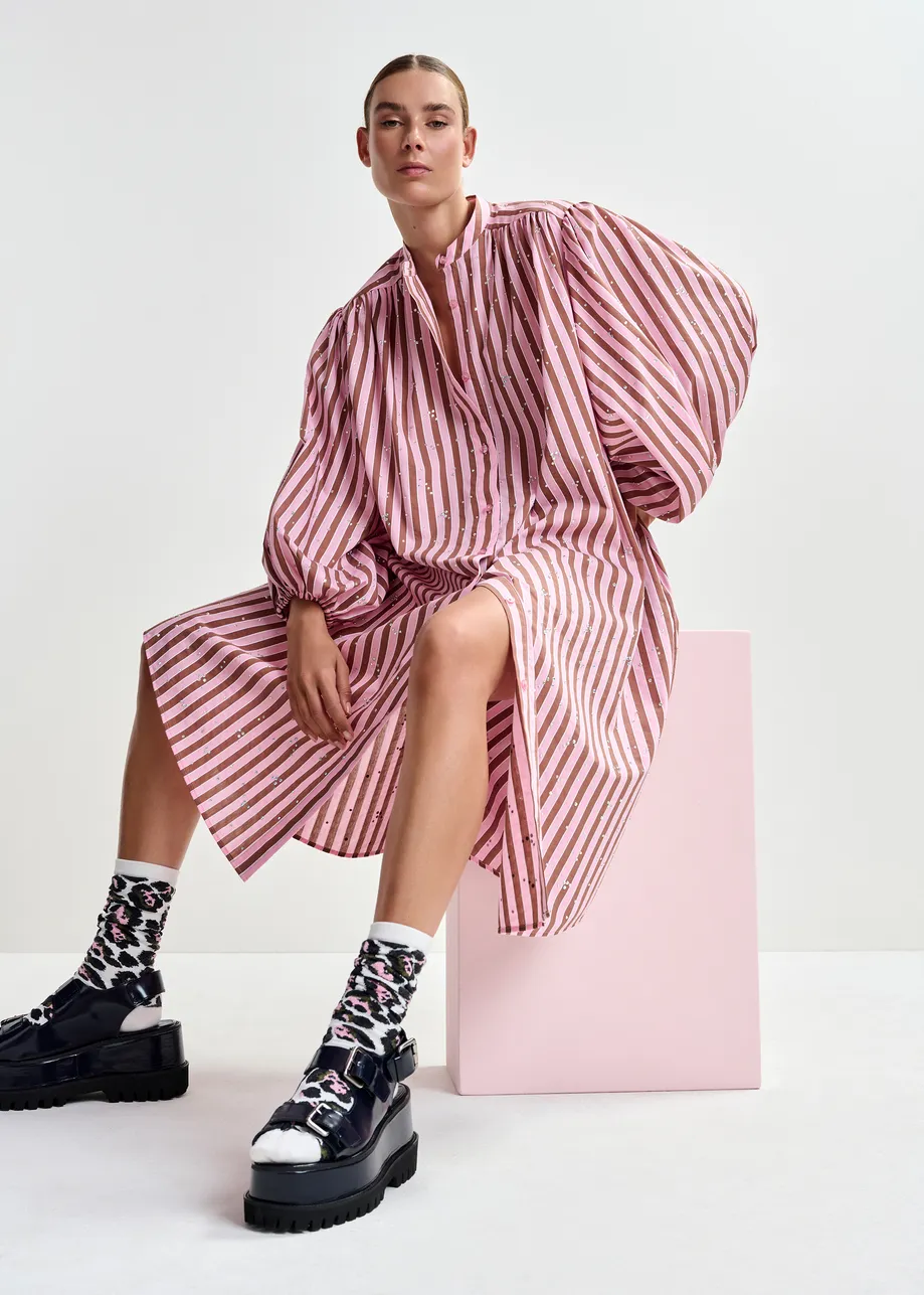 KOSZULOWA SUKIENKA OVERSIZE W PASKI ESSENTIEL ANTWERP