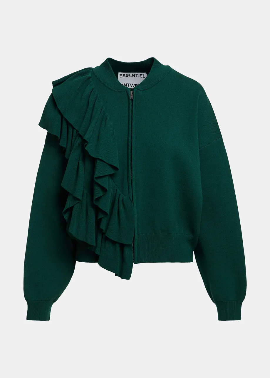 BUTELKOWOZIELONA SWETROWA BLUZA ESSENTIEL ANTWERP