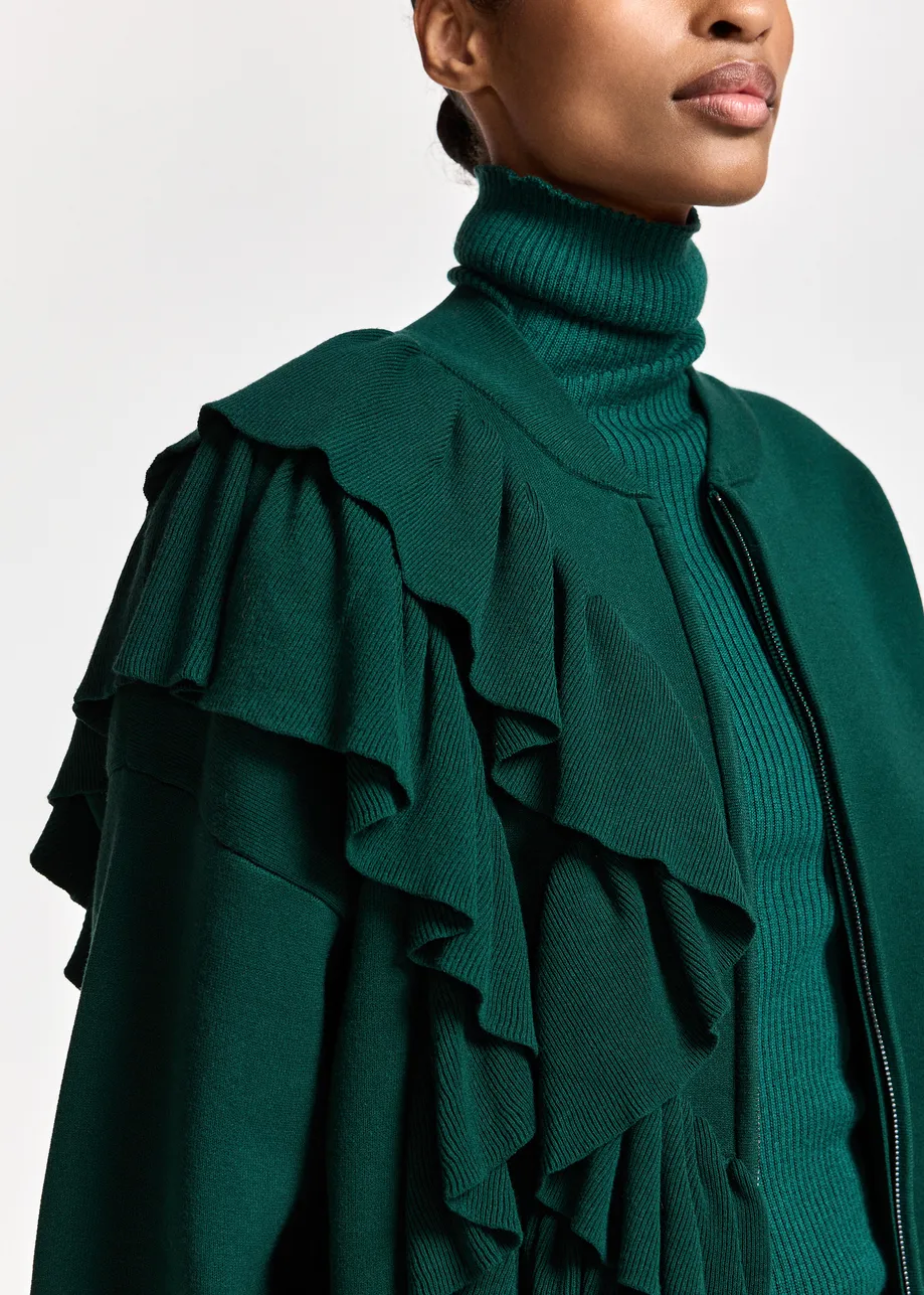 BUTELKOWOZIELONA SWETROWA BLUZA ESSENTIEL ANTWERP