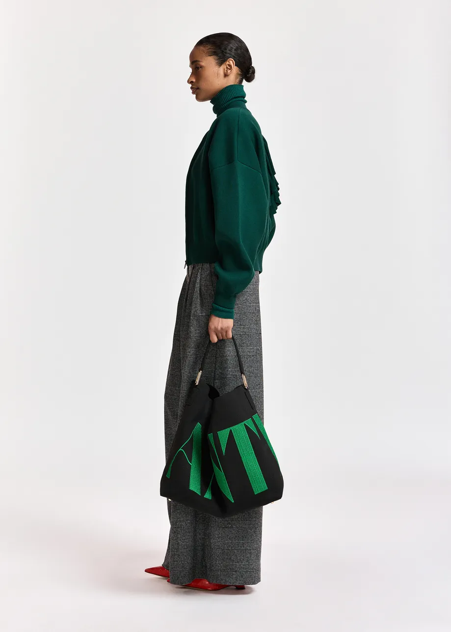 BUTELKOWOZIELONA SWETROWA BLUZA ESSENTIEL ANTWERP