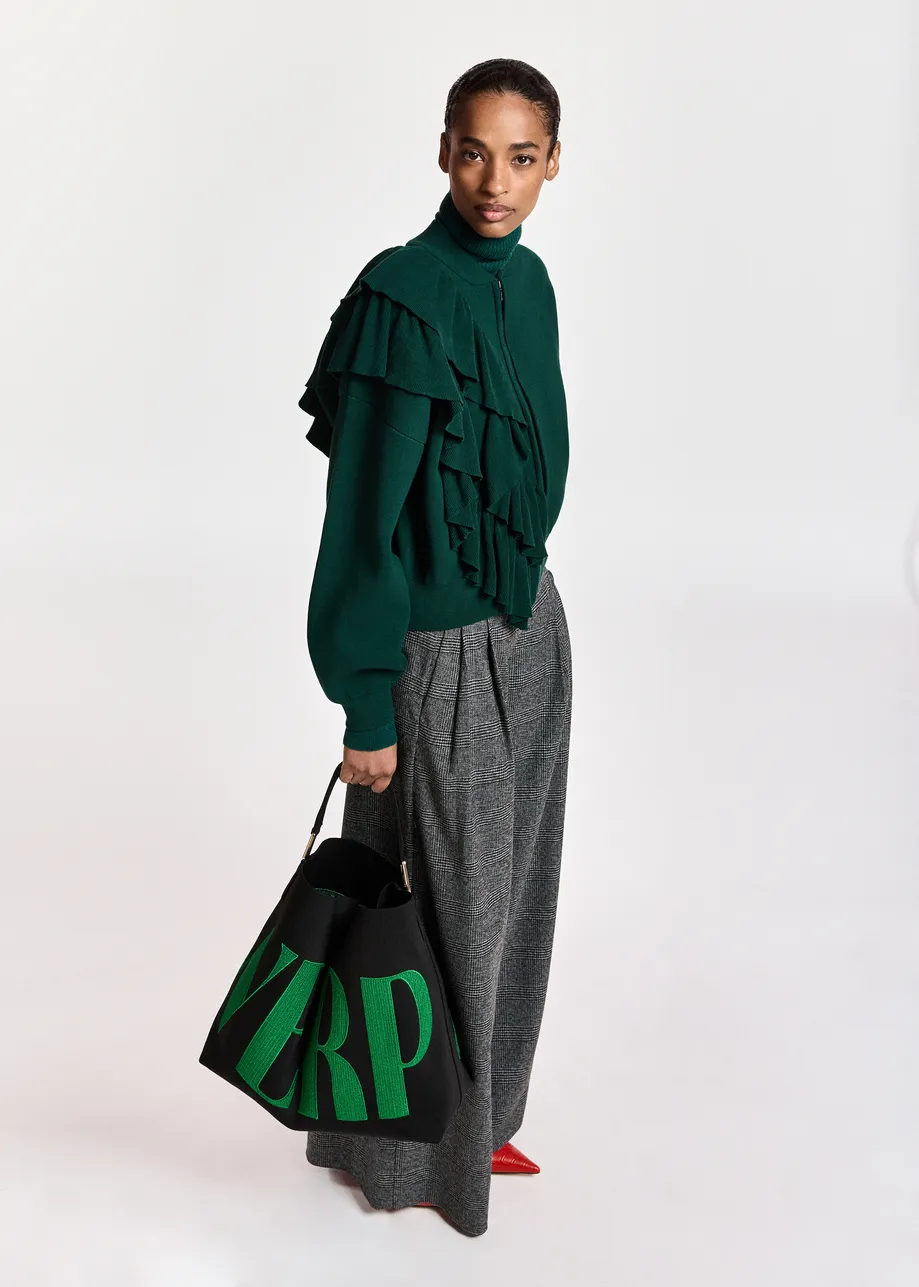 BUTELKOWOZIELONA SWETROWA BLUZA ESSENTIEL ANTWERP
