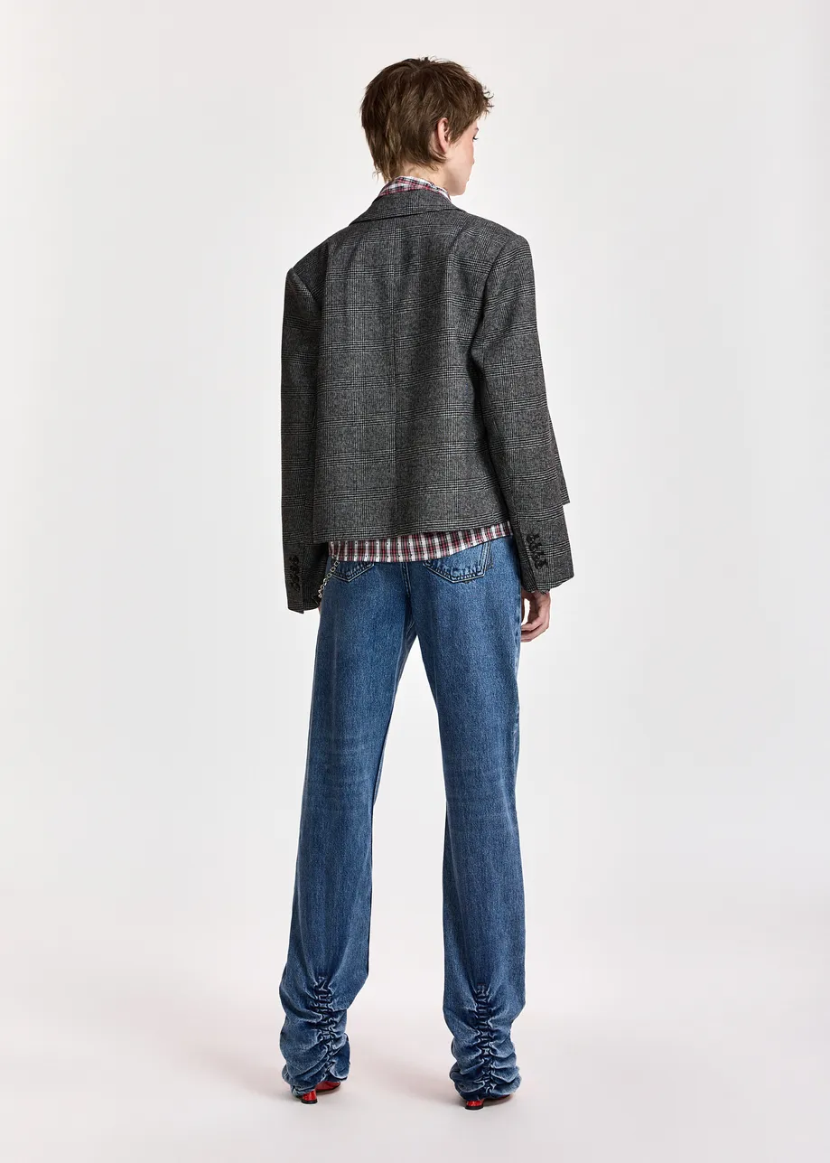 KRÓTKA MARYNARKA W KRATĘ Z KOLOROWĄ PODSZEWKĄ ESSENTIEL ANTWERP