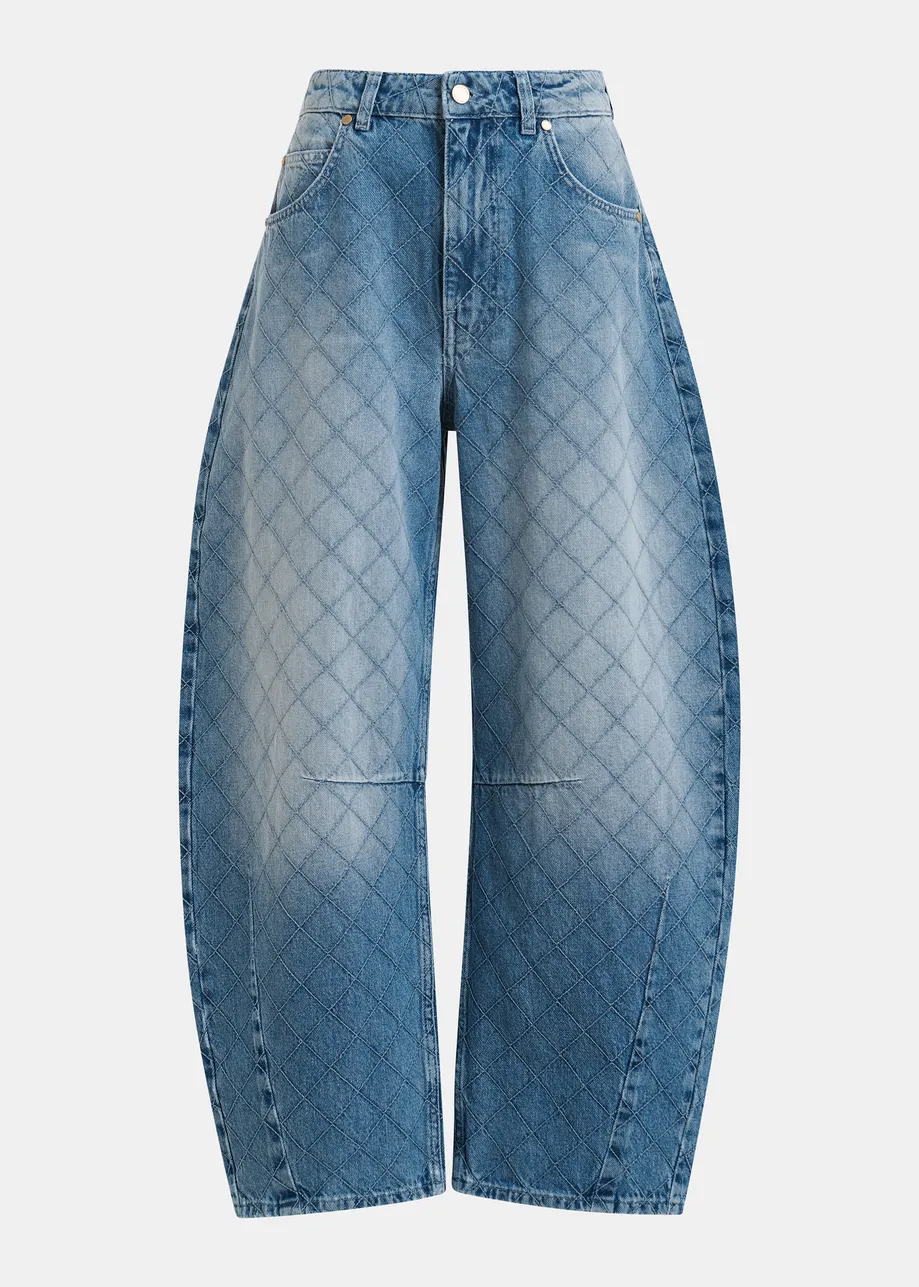 JEANSY BARREL Z OZDOBNYMI PRZESZYCIAMI ESSENTIEL ANTWERP