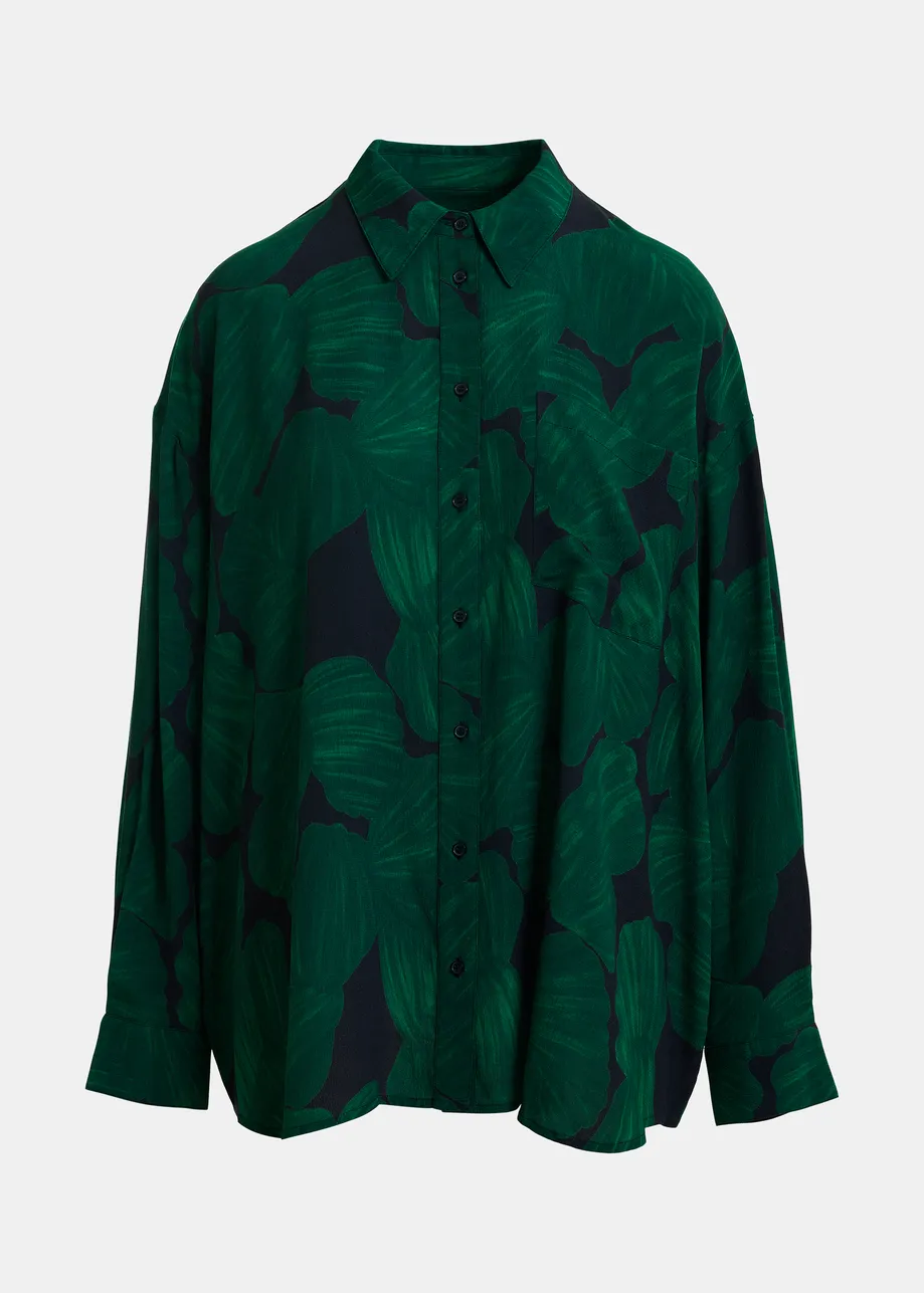 OVERSIZE KOSZULA Z PRINTEM W LIŚCIE ESSENTIEL ANTWERP