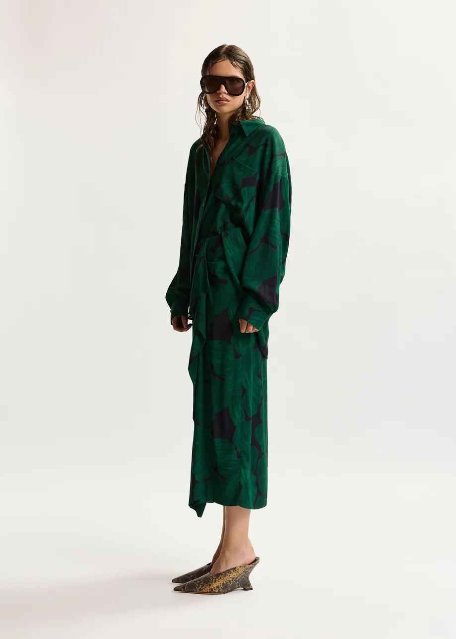 OVERSIZE KOSZULA Z PRINTEM W LIŚCIE ESSENTIEL ANTWERP
