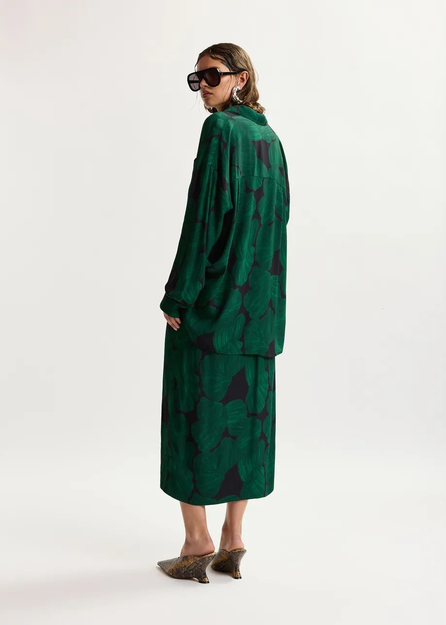 OVERSIZE KOSZULA Z PRINTEM W LIŚCIE ESSENTIEL ANTWERP