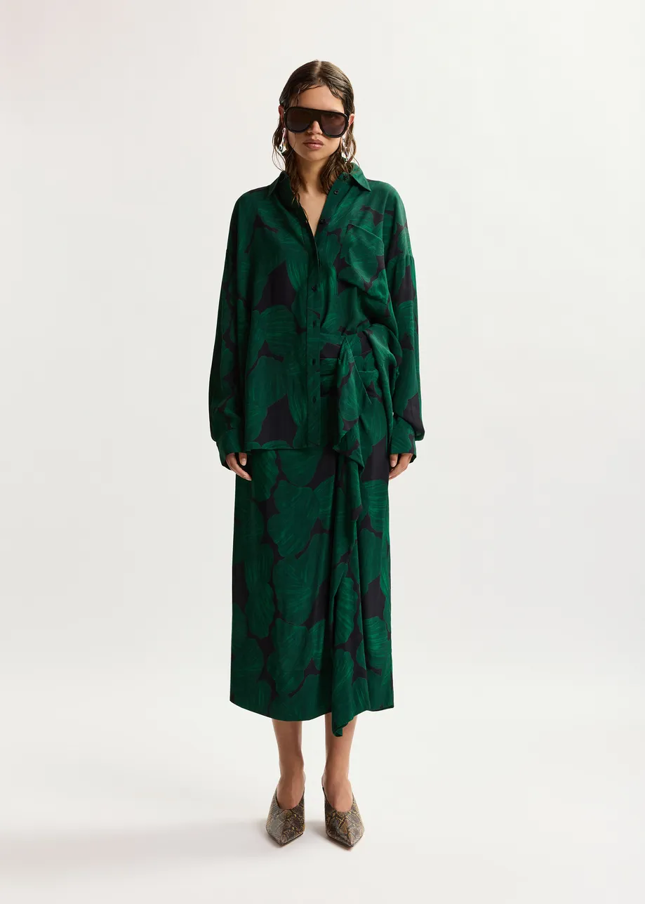 OVERSIZE KOSZULA Z PRINTEM W LIŚCIE ESSENTIEL ANTWERP