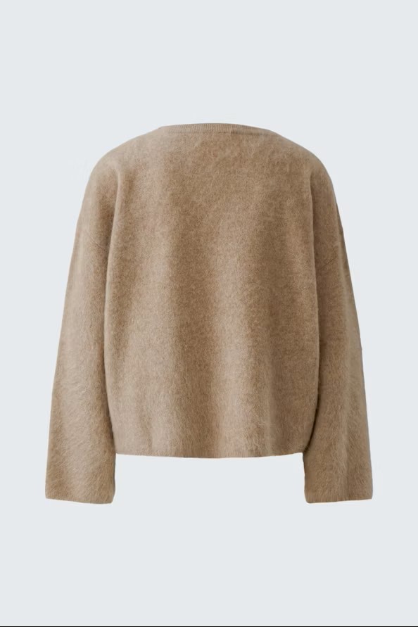 BEŻOWY KASZMIROWY SWETER OUI