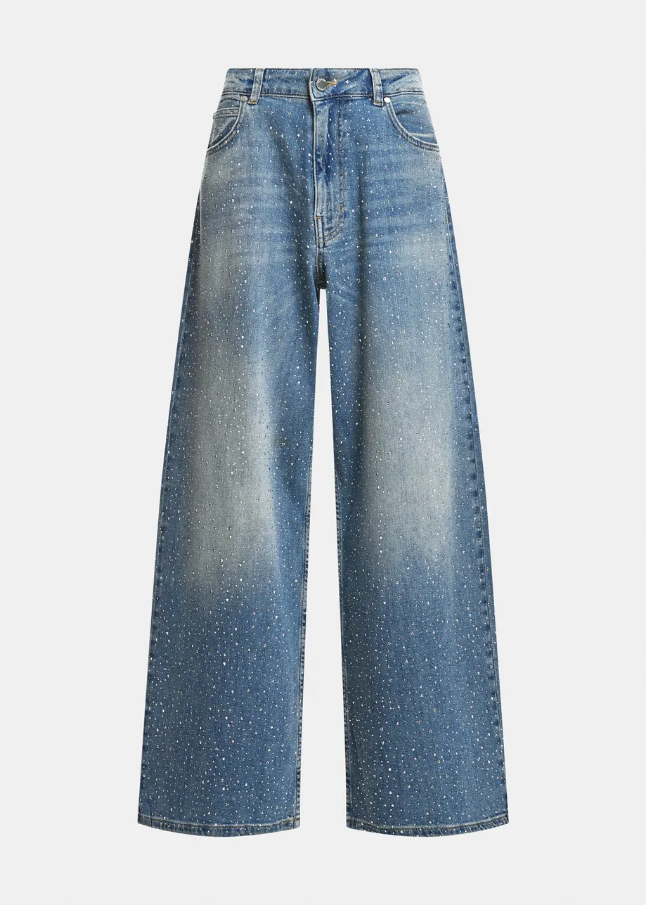 SZEROKIE JEANSY Z KRYSZTAŁKAMI ESSENTIEL ANTWERP
