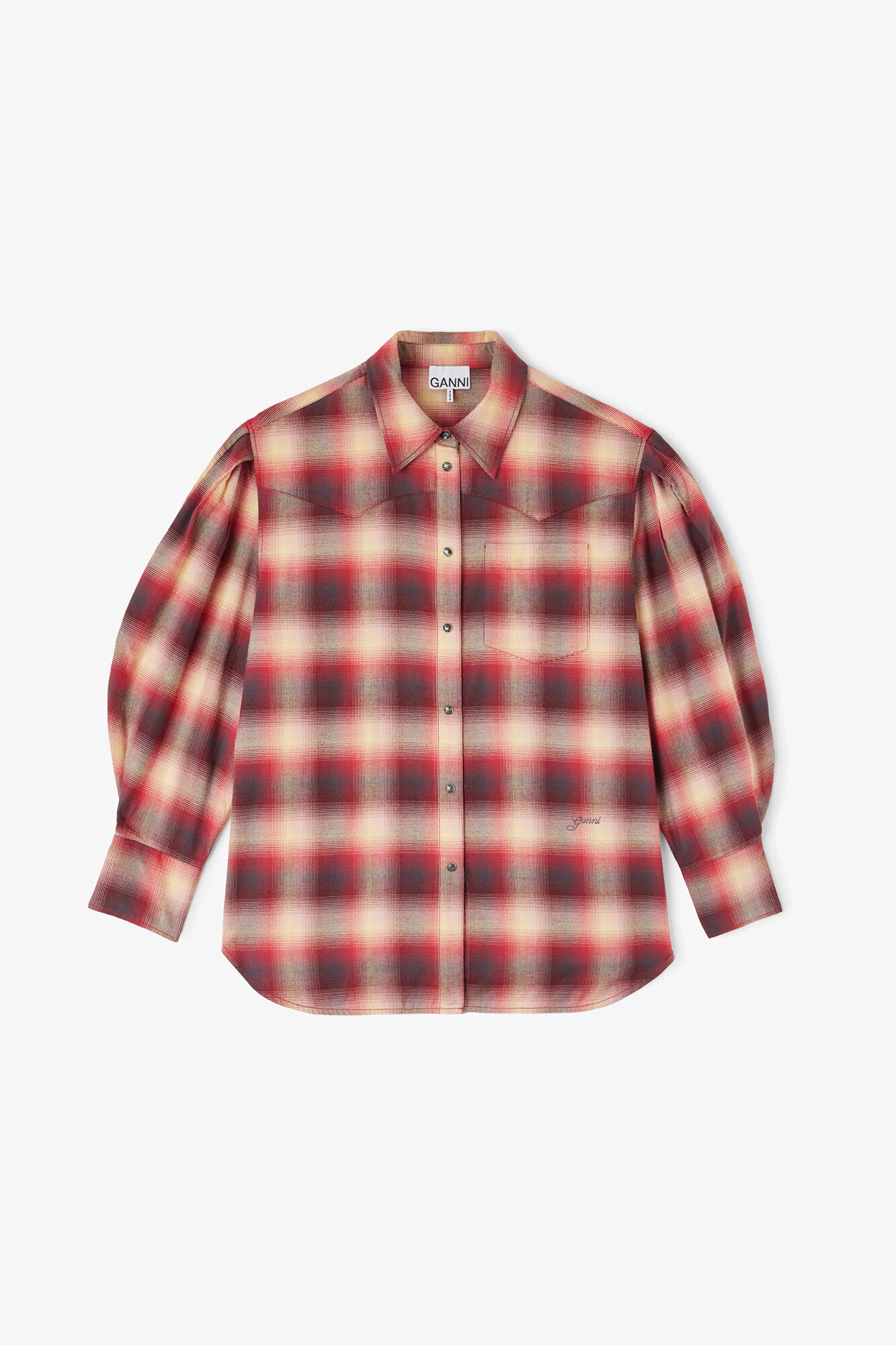 FLANELOWA KOSZULA W KRATĘ OVERSIZE GANNI