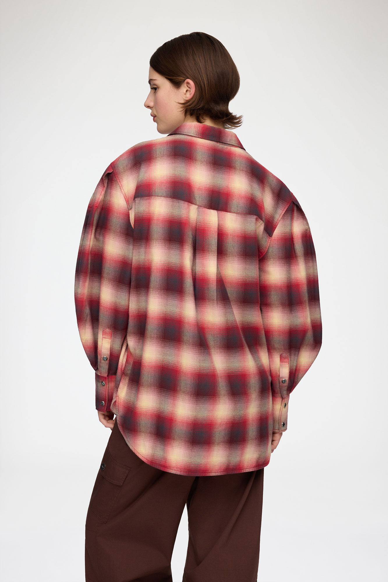 FLANELOWA KOSZULA W KRATĘ OVERSIZE GANNI