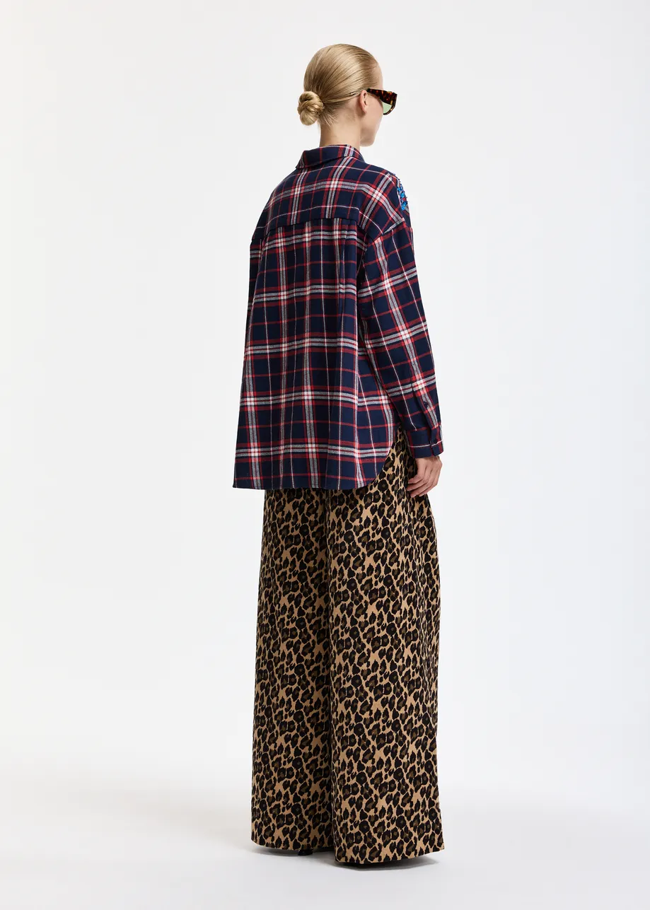 KOSZULA W KRATĘ Z CEKINAMI OVERSIZE ESSENTIEL ANTWERP