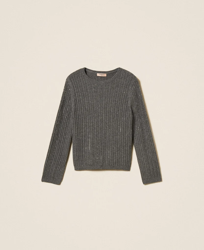 SZARY SWETER Z CYRKONIAMI TWINSET